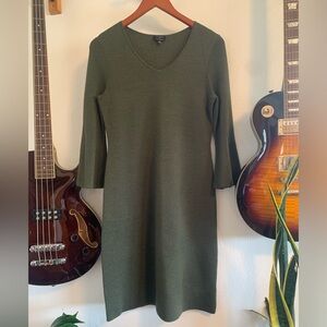 Talbots 100% Merino Wool Dress, Green, Size Small P